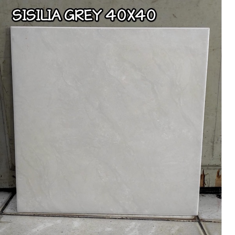 Keramik Mulia 40x40 Sisilia Grey - Kilat