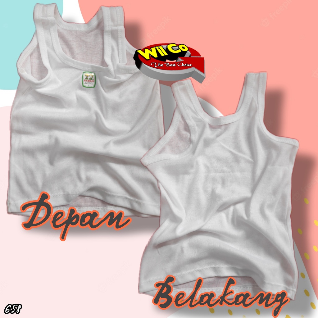 K658 - (Harga Per 1 Potong) SINGLET KAOS DALAM ANAK COWOK PAKAIAN DALAM ANAK NICOLAS USIA 1 - 11 TH