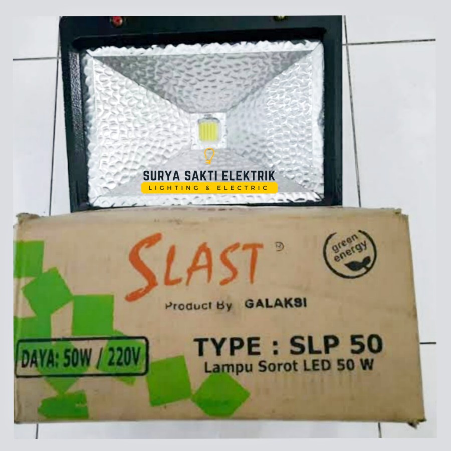 LAMPU SOROT LED SLAST 50 WATT NYALA PUTIH 6500K OUTDOOR FLOOD LIGHT
