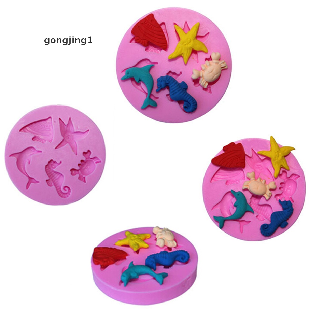 Ggg New Sea Beach Silicone Cake Sugarcraft Mold Cetakan Fondant Sabun Cetakan Coklat 1PC ID