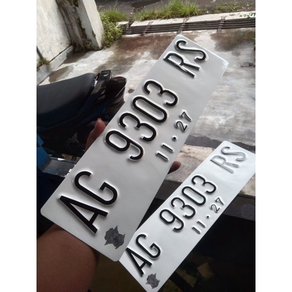 plat nomor mobil putih tanpa list pinggir 1pcs