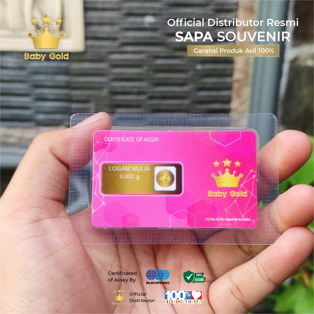 (ASLI) Emas Mini MiniGram Baby Gold 0.002 Gram 24 Karat
