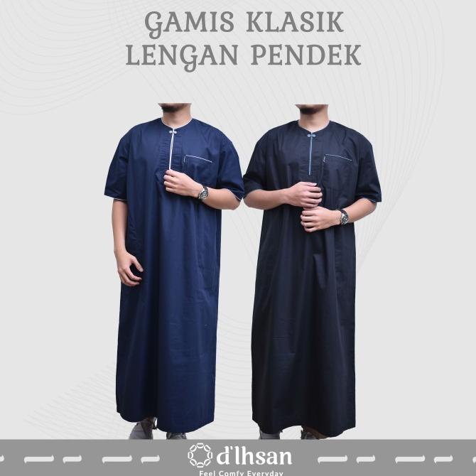 D Ihsan Jubah Gamis Pria / Ikhwan Lengan Pendek / Baju Koko Pria