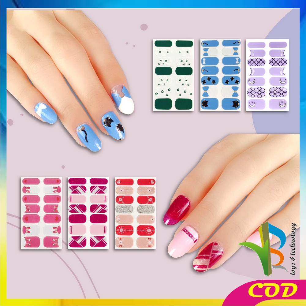 RB-K54 Stiker Kuku Wanita Nail Art Sticker / Sticker Kuku Fashion Wanita Murah Anti Air / Stiker Kuku Korea Murah