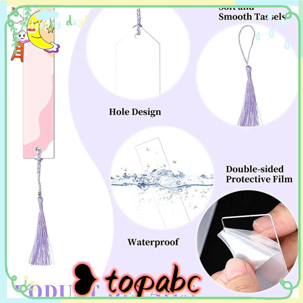 Top 30PCS/Set Kerajinan Bookmark Kosong Sublimasi Dengan Tag Lubang Hadiah Bookmark Akrilik Bahan DIY