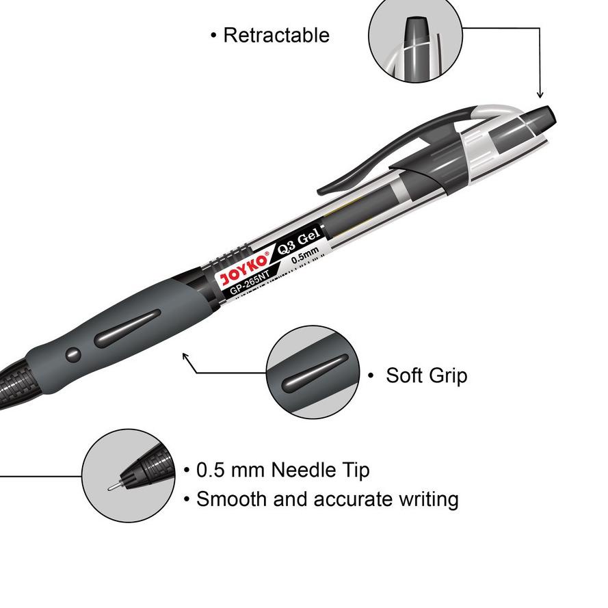 

ス PACK Pulpen Ballpoint Pen Gel 0,5 - Joyko GP-265 / GP-265NT Big Sale