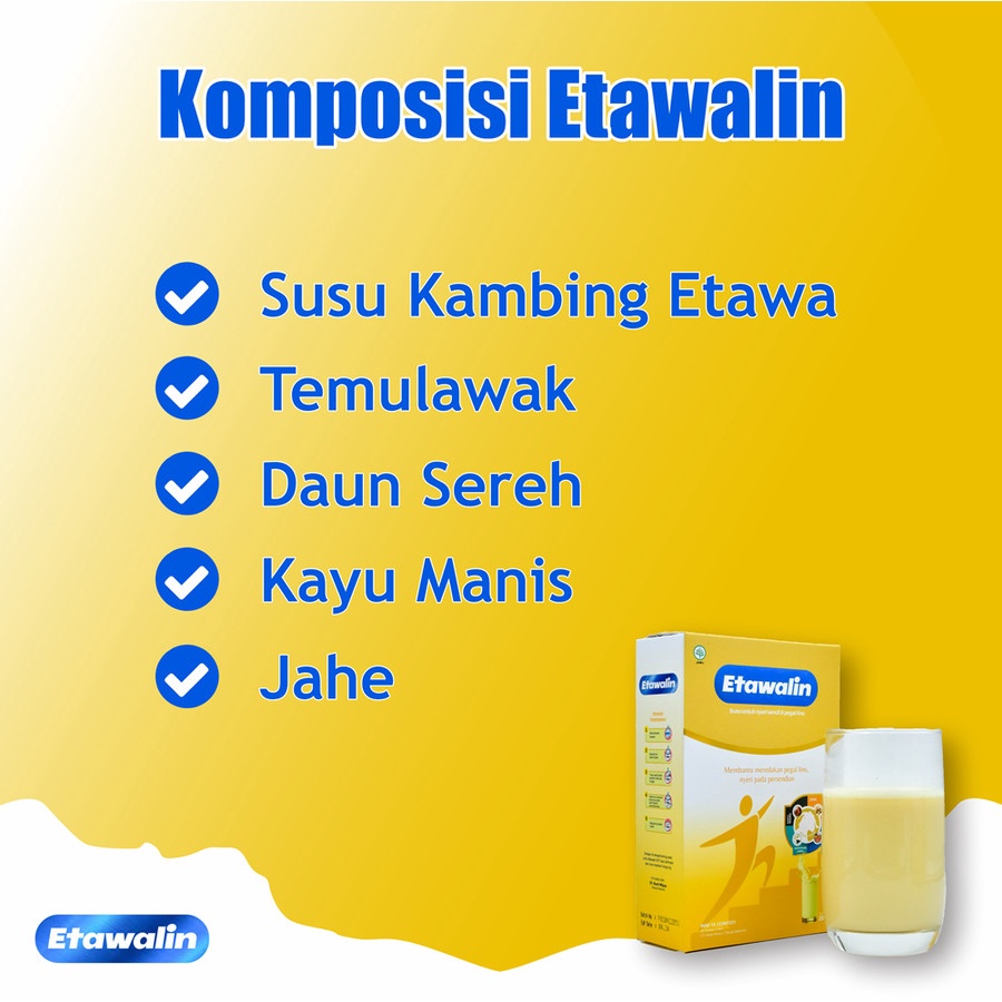 etawalin 200g - susu untuk membantu meredakan pegal linu, nyeri pada persendiancamilan berkualitas, elegant, produk original untuk pemeliharaan kesehatan anda dan keluargasolusi atasi masalah tulang dan sendi dapat  -atasi nyeri pada sendi