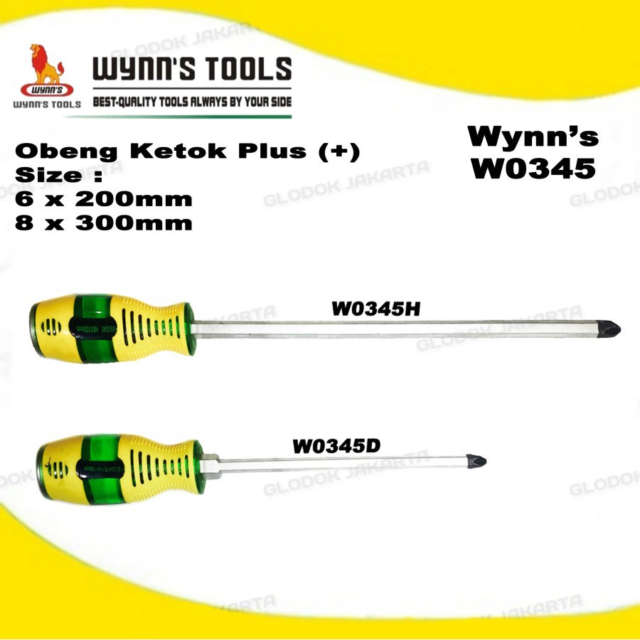 Obeng Plus Magnet Ketok Impact Philips Screwdriver Wynns W0345