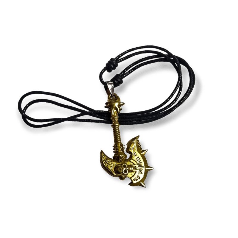 Kalung Pria Titanium Kapak - Kalung Tali Bandul Kapak Warna Kuning Keemasan