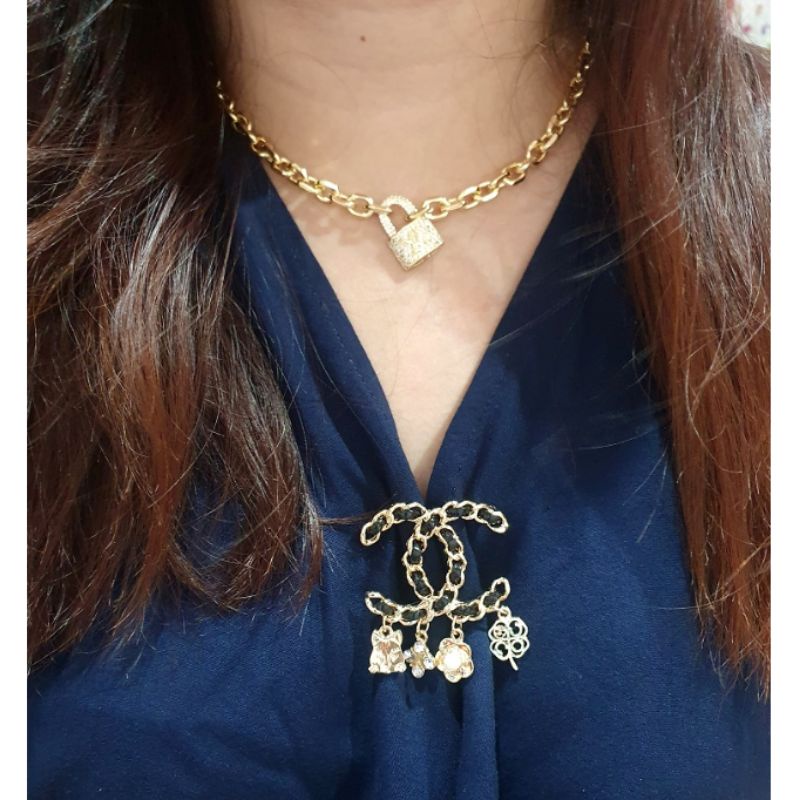 Restok Bros import Bros CH4N3L cantik untuk hiasan baju di dada kualitas Import Peniti Baju Import swarovsky bros Premium fashion import bahan Bagus B601