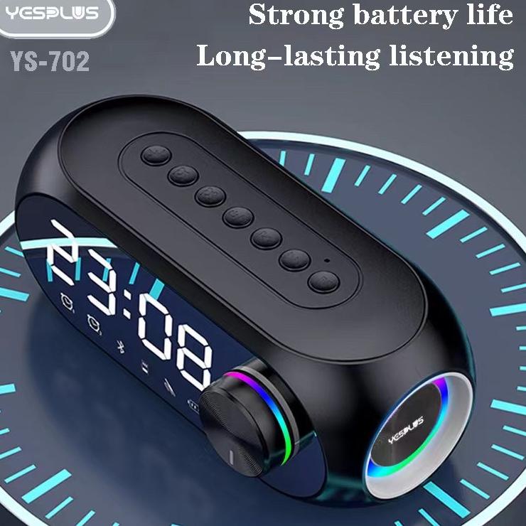 Harga Termurah YESPLUS YS-702 Speaker Bluetooth LED Two Alarm Clock Night Light