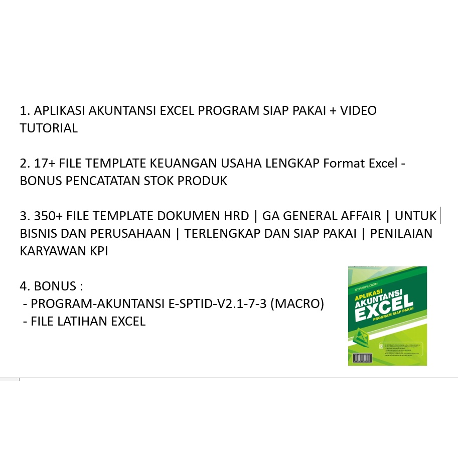 APLIKASI AKUNTANSI EXCEL - 17+ FILE TEMPLATE KEUANGAN + 350+ FILE TEMPLATE DOKUMEN HRD + BONUS