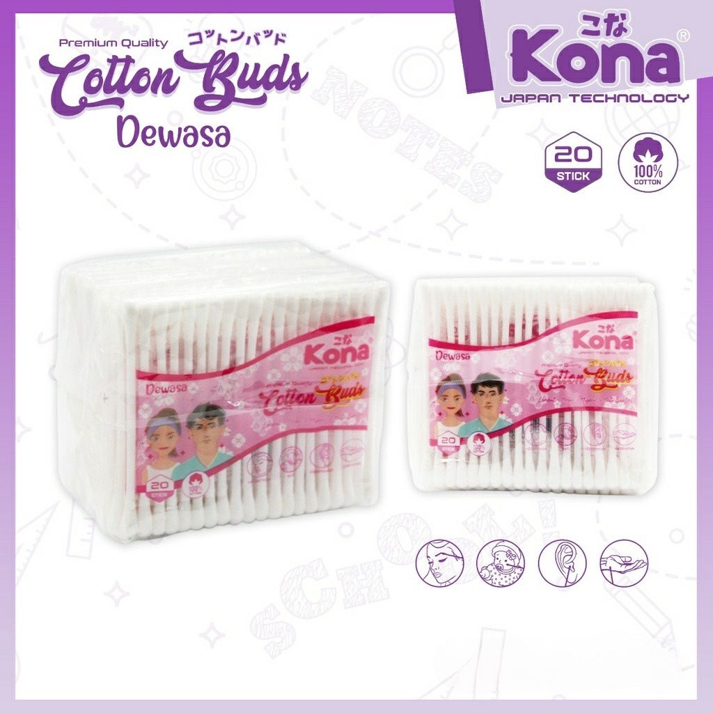 COTTON BUDS KONA KELAS SUPER MARKET Harga 1 sachet isi 20