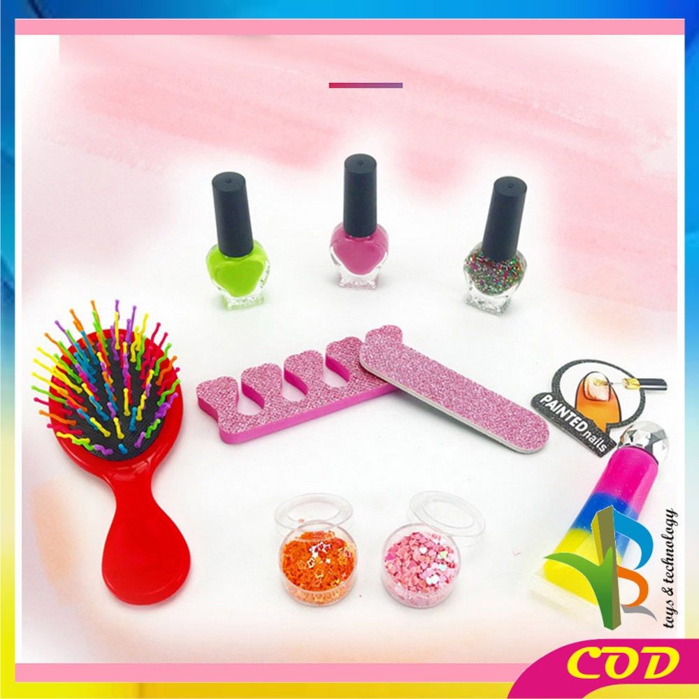 RB-M98 Mainan Anak Perempuan Make Up Kutek Set Mainan Anak Cewek Cat Kuku Nail Polish Manicure Toy