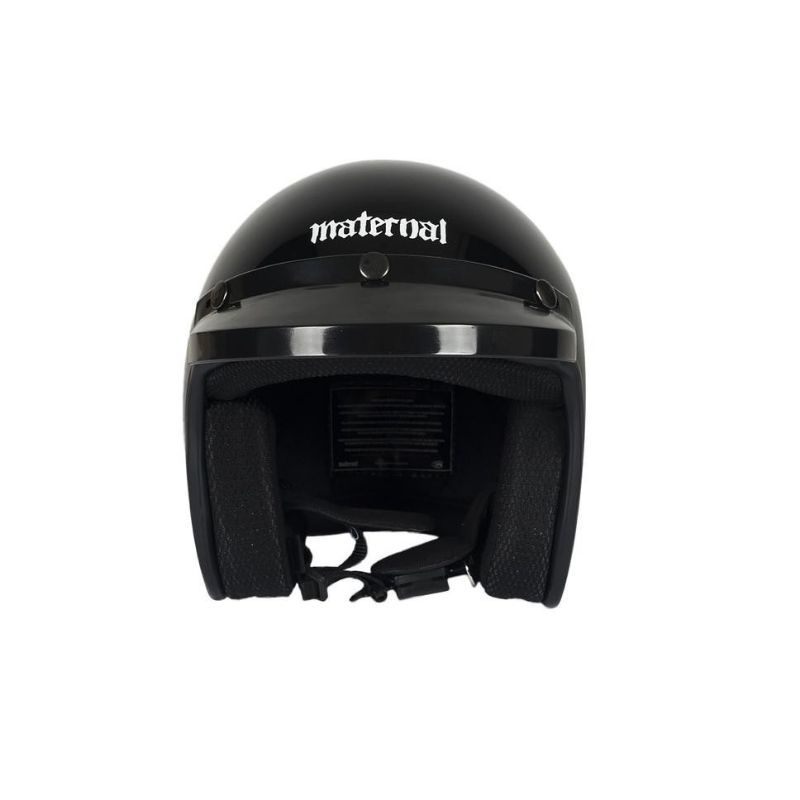 Helm maternall dissaster hitam glossy /helm bogo half face/helm pria wanita