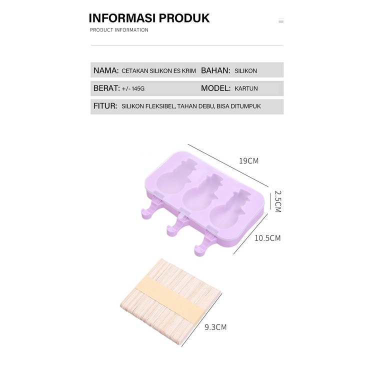 Holiven Cetakan Ice Cream Silikon / Ice Cream Mold Dapur Cetakan Silikon Es Krim Musim Panas DIY