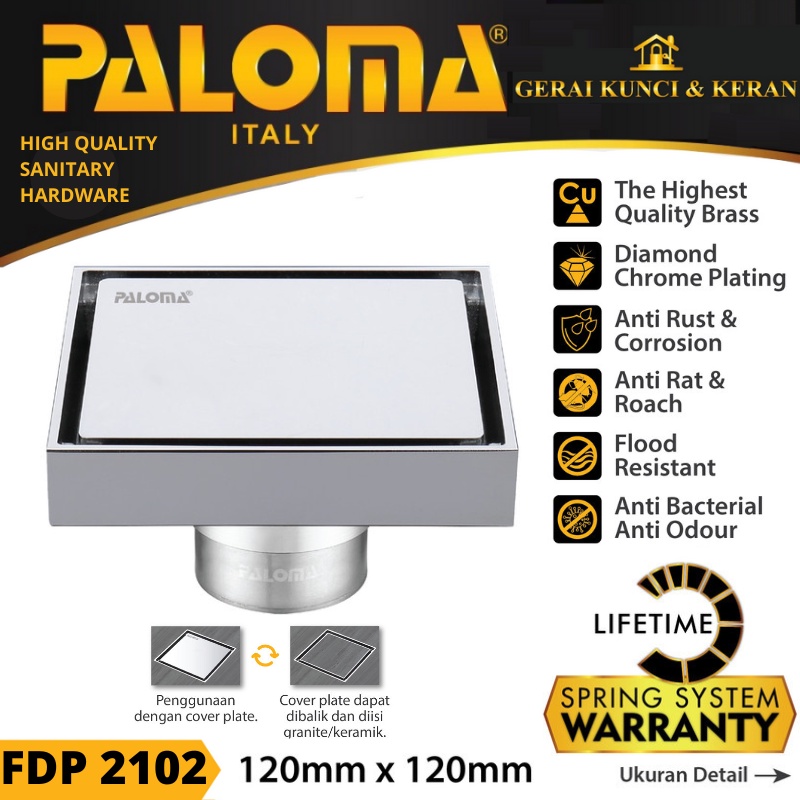 PALOMA FDP 2102 Floor Drain Strainer Saringan Got Kamar Mandi Anti Bau Anti Serangga Anti Tikus