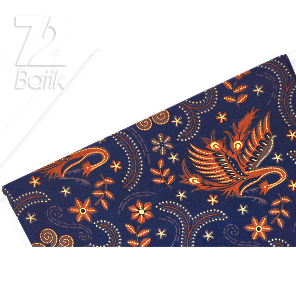 KAIN BATIK KATUN Premium Motif Angsa Warna Biru Dongker 723038 Cap 72IL Jarik Jarit Samping Kebat Panjang Batik Katun Modern Premium Bahan Seragam Batik Pernikahan Kantor Keluarga Murah Kamen Jadi Batik Bali Lembaran