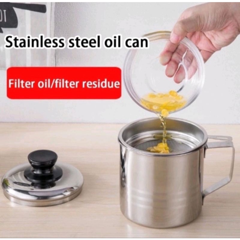 Oil Pot Saringan Minyak Stainless Steel 1.2 Liter