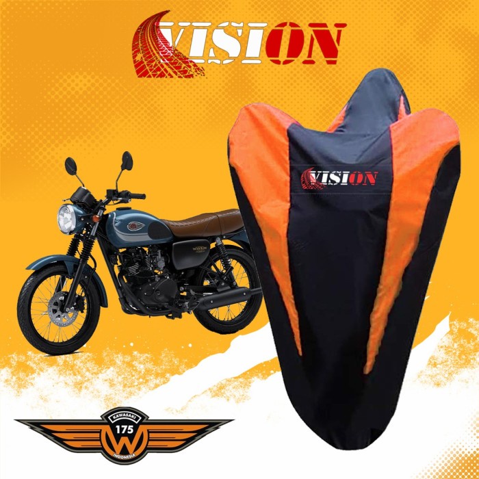 COVER MOTOR ,SARUNG MOTOR OUTDOOR VISION KAWASAKI 175 WATERPROOF