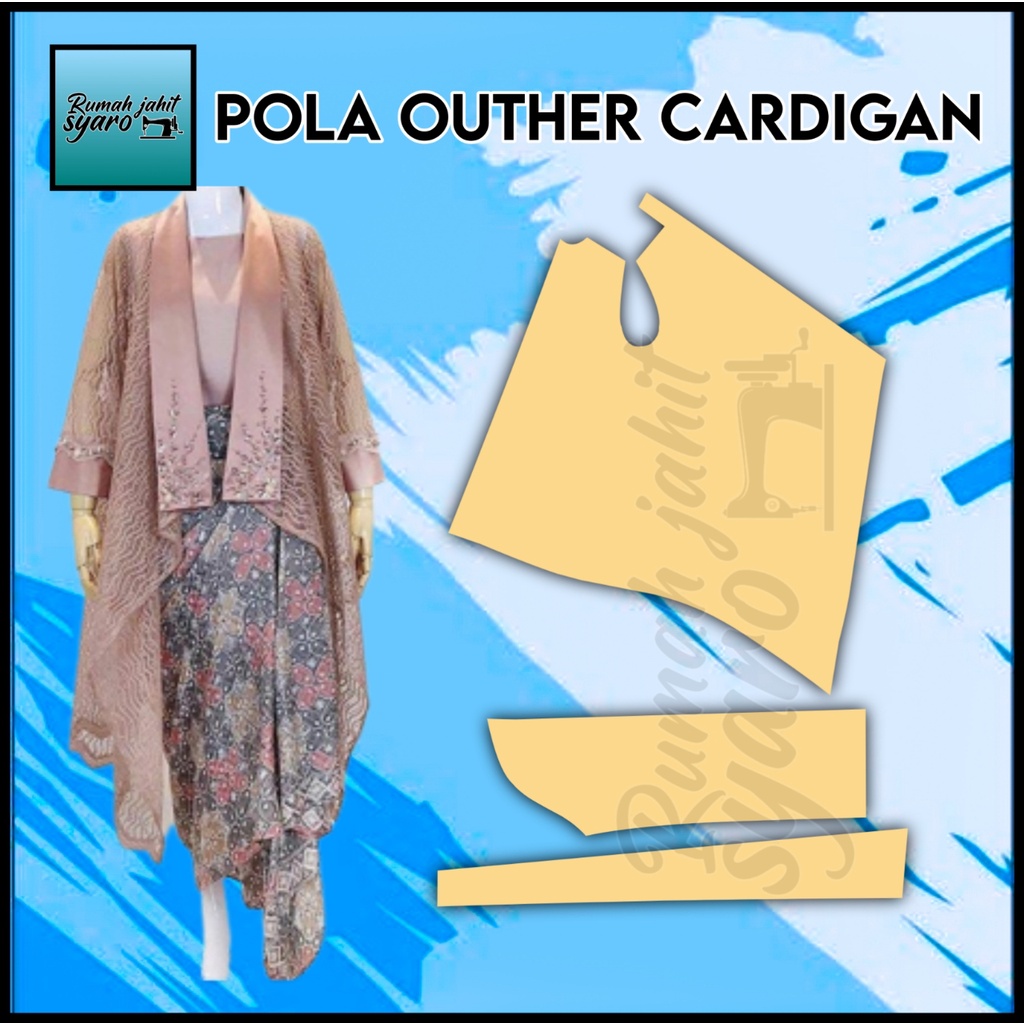 [ RJS32 ] Pola Instan Jiplak Baju Outer Cardigan Panjang Wanita Dasar - RJS