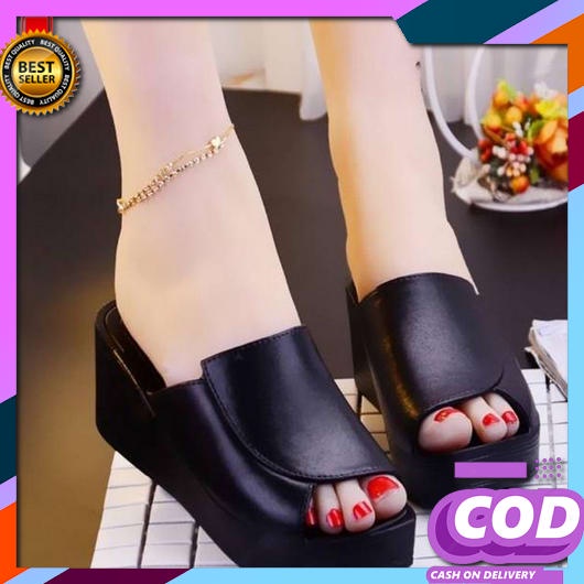 Sandal Korean Style Bisa Cod Weges Sepatu Sendal Murah Mewah Cewek Wanita Lebaran Pesta Hak Tinggi I