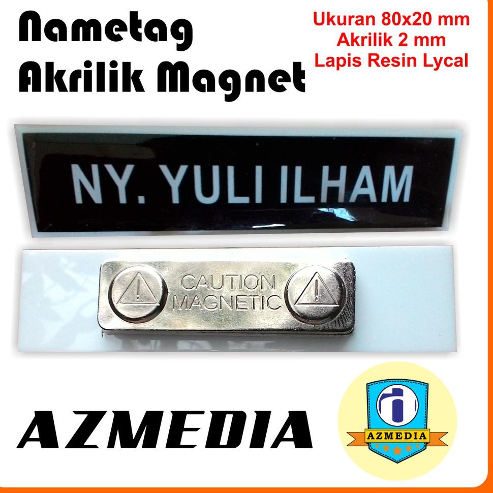 

(B-B4B-㊛) Nametag Nama Dada Akrilik Magnet kekinian