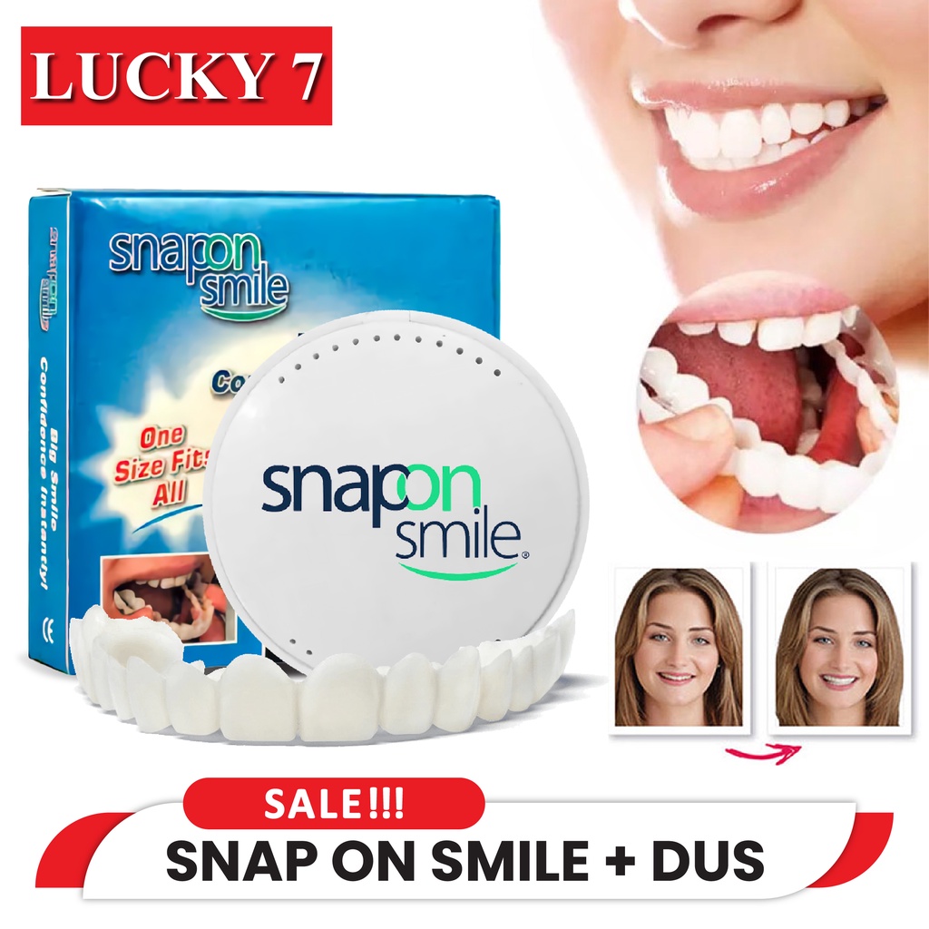 [ Bisa COD ] Original 100% Snap On Smile Sepasang Gigi Palsu Silicon 1 Set Atas Bawah