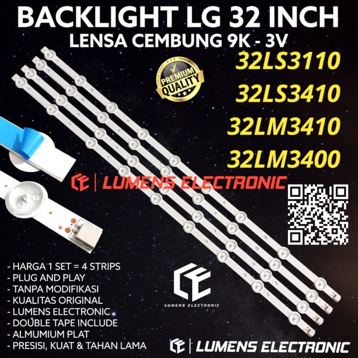 BACKLIGHT TV LG 32 INC 32LS3110 32LS3410 32LM3410 32LM LAMPU BL LED IN