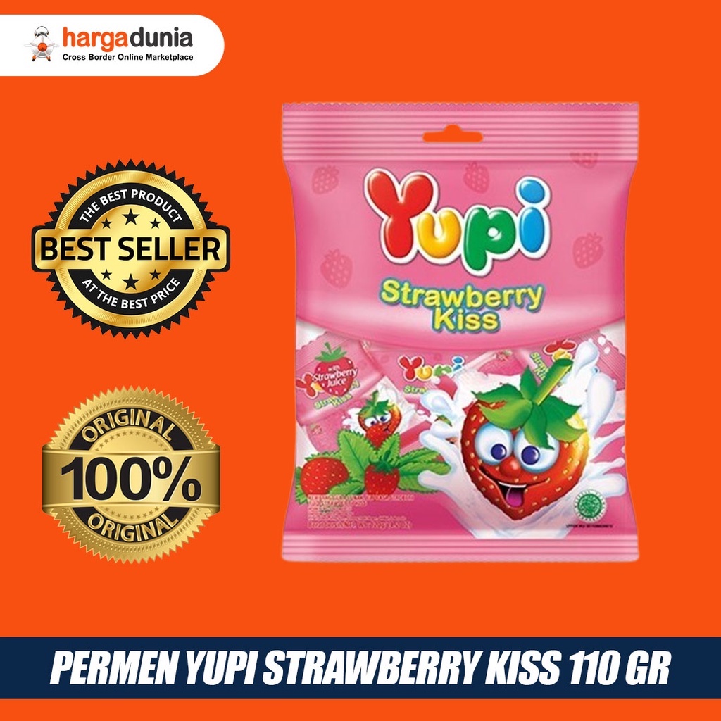 

Permen YUPI Strawberry Kiss 110 gr