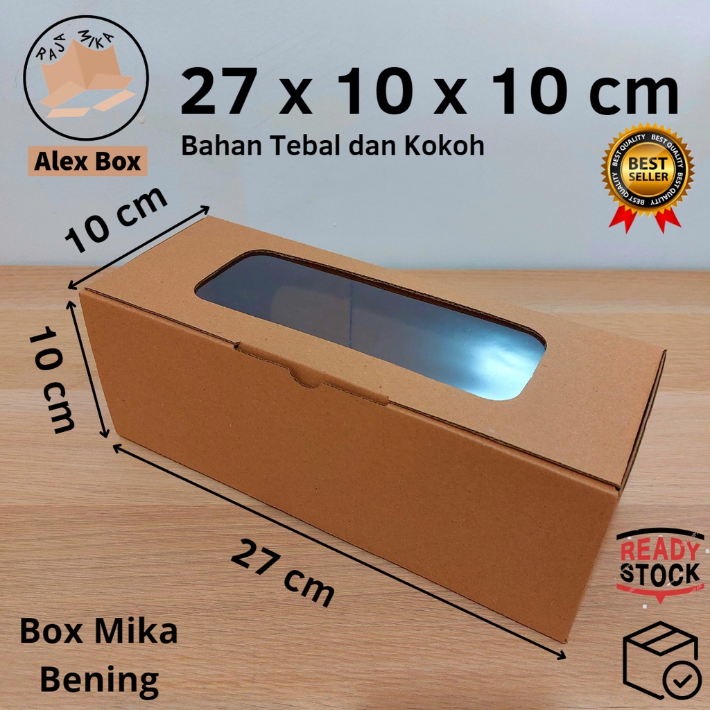 

Kardus Mika 27 x 10 x 10 cm... model diecut, untuk kue hampers dll