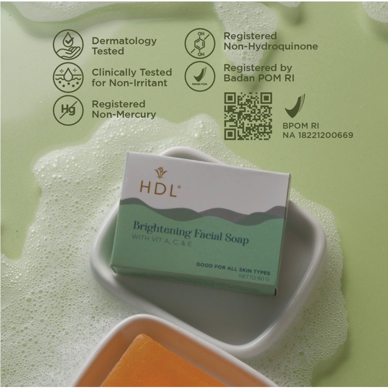 HDL BRIGHTENING FACIAL SOAP/ SABUN WAJAH/SABUN PEMBERSIH WAJAH BPOM