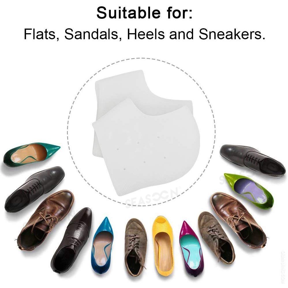 Insole Sepatu Pelindung Tumit Kaki Bahan Silicone Gel Desain Nyaman Tidak Panas Cegah Lecet Cegah Nyeri Kaki