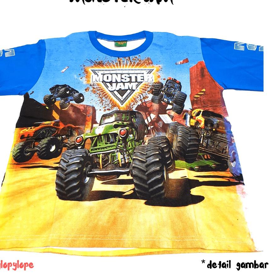 COD✔️ Baju Tidur Setelan Kaos Piyama Anak Laki Cowok 1 2 3 4 5 6 7 8 9 10 Tahun Karakter Mobil Monst