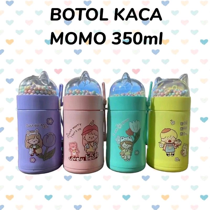 Botol Minum Kaca Model Momo Bubble