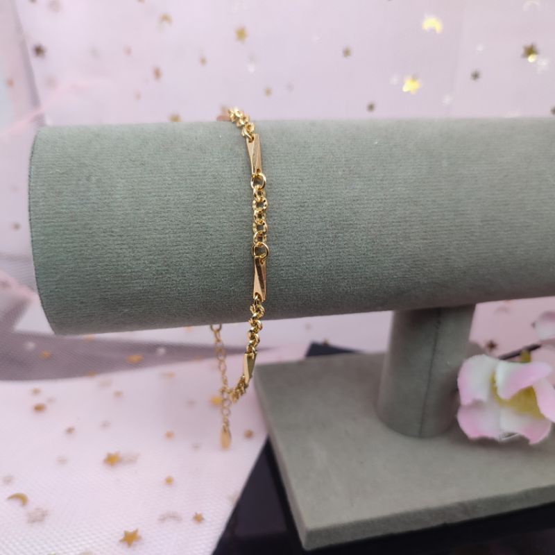 Gelang Wanita dewasa rantai padi sambung Terbaru yaxiya lapis emas anti karat COD