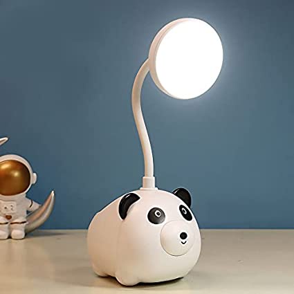 Lampu Belajar LED Meja Fleksibel USB Karakter Panda Rechargeable