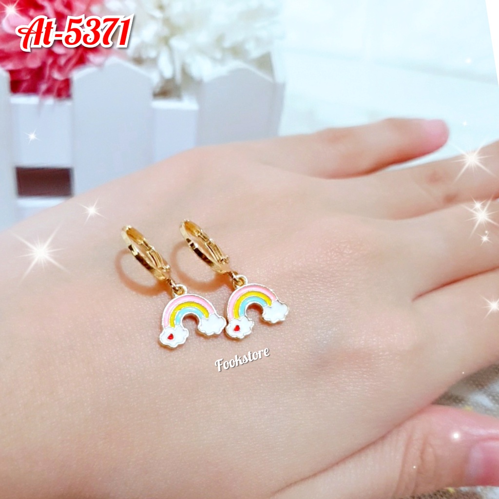 PERHIASAN ANTING ANAK RAINBOW/KARTUN TERBARU