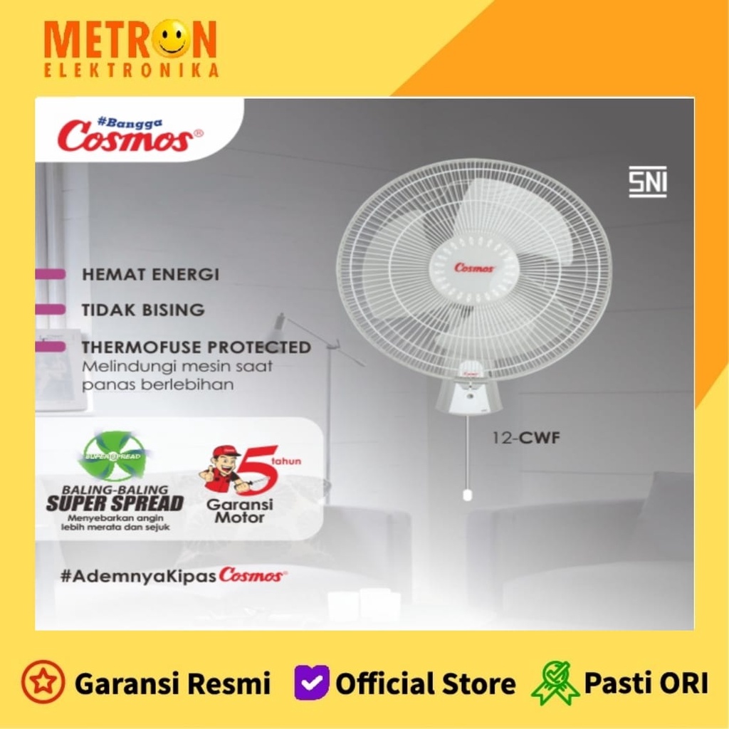 COSMOS 12 CWF WALL FAN 12 IN / KIPAS ANGIN DINDING 12 INCH / 12CWF