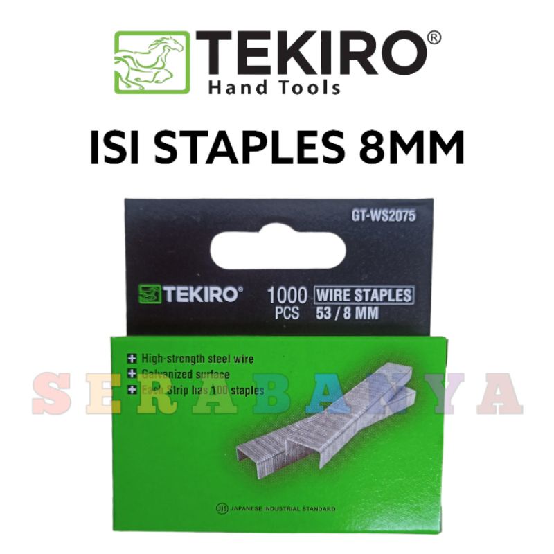 

TEKIRO Isi Staples Manual 8mm 6mm | Wire Staples 53/8 53/8 1000 pcs