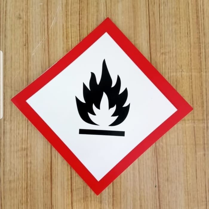 

Sign Sticker Simbol B3 GHS Mudah Menyala / Mudah Terbakar uk 25x25