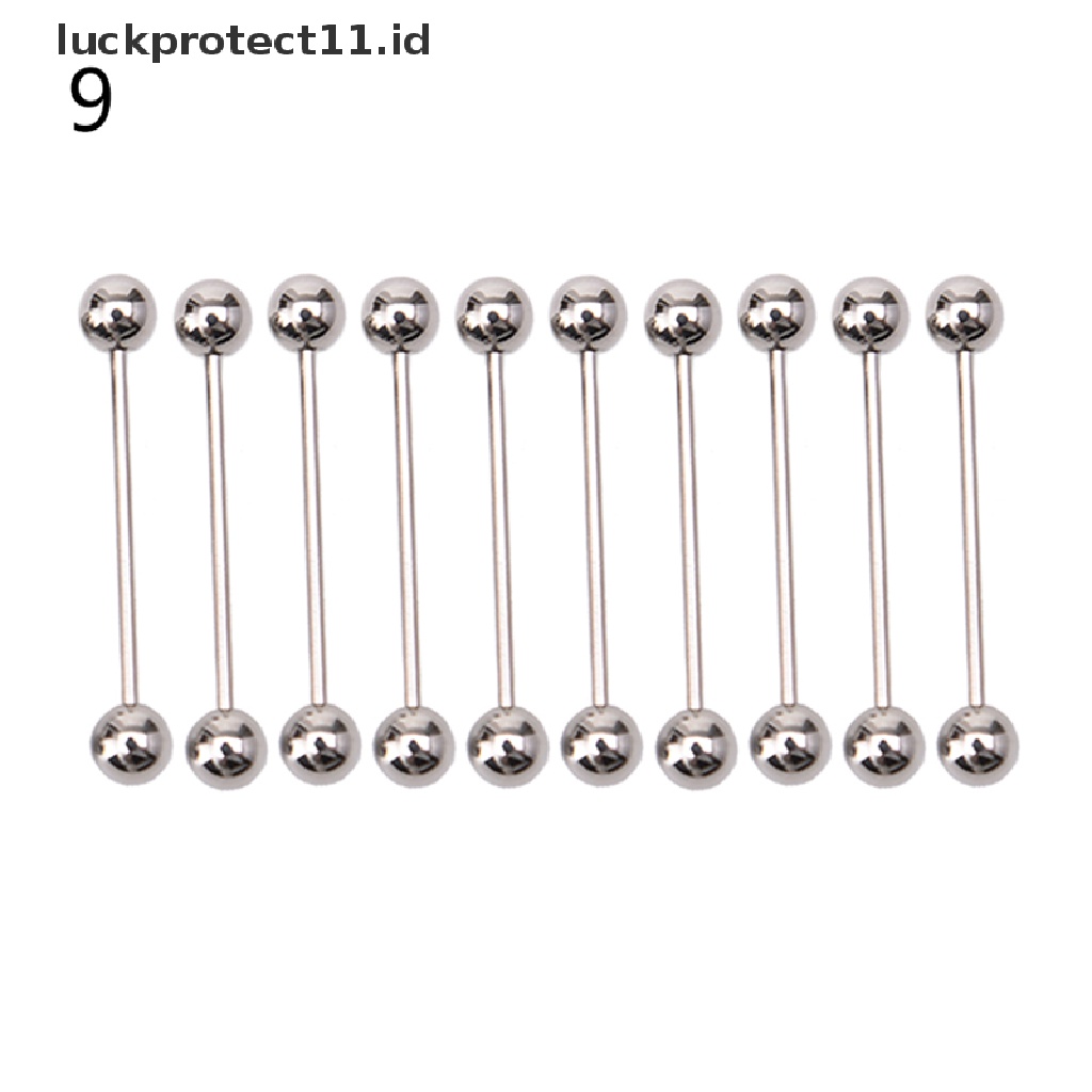 /Fashion Hot// Fashion// 10PCS Stainless steel Bola Lidah Pusar Nipple Barbel Rings Bar Body.