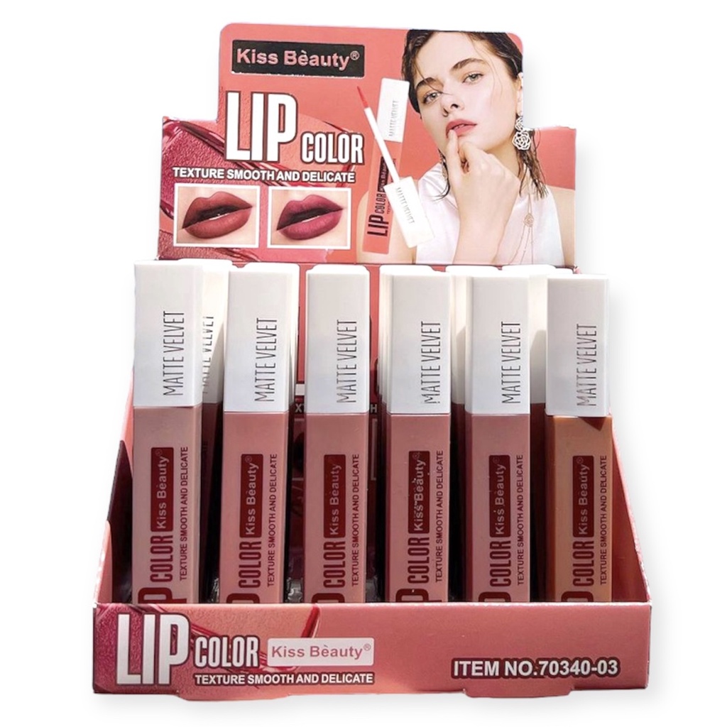 [Per Batang] Lipcream Kiss Beauty Matte Velvet Lip Color Texture Smooth and Delicate 70340-03