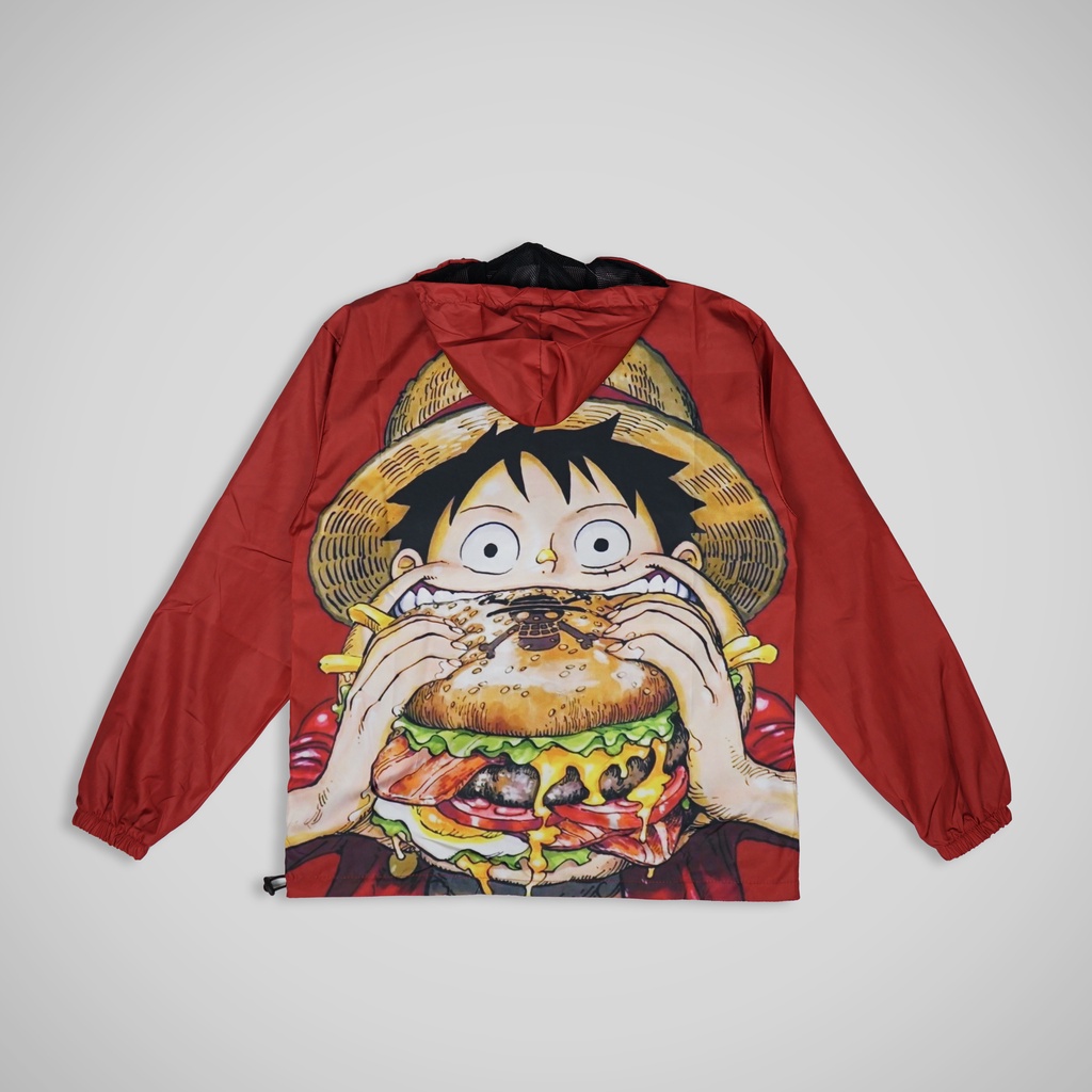 JAKET BROAD WEAR OUTDOOR ANIME ONE PIECE SERIES  FULL PRINTING PREMIUM - LUFFY EATING