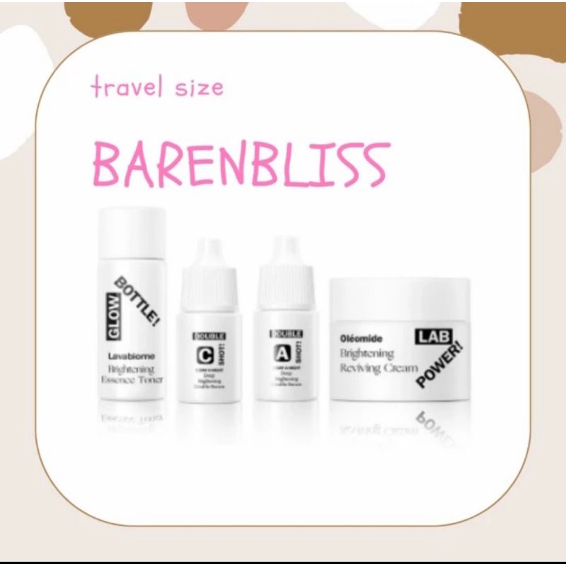 [FREE GIFT TIDAK UNTUK DIJUAL] ❤BNB❤ BarenBliss Travel Size Skincare Serum, Cream, &amp; Toner