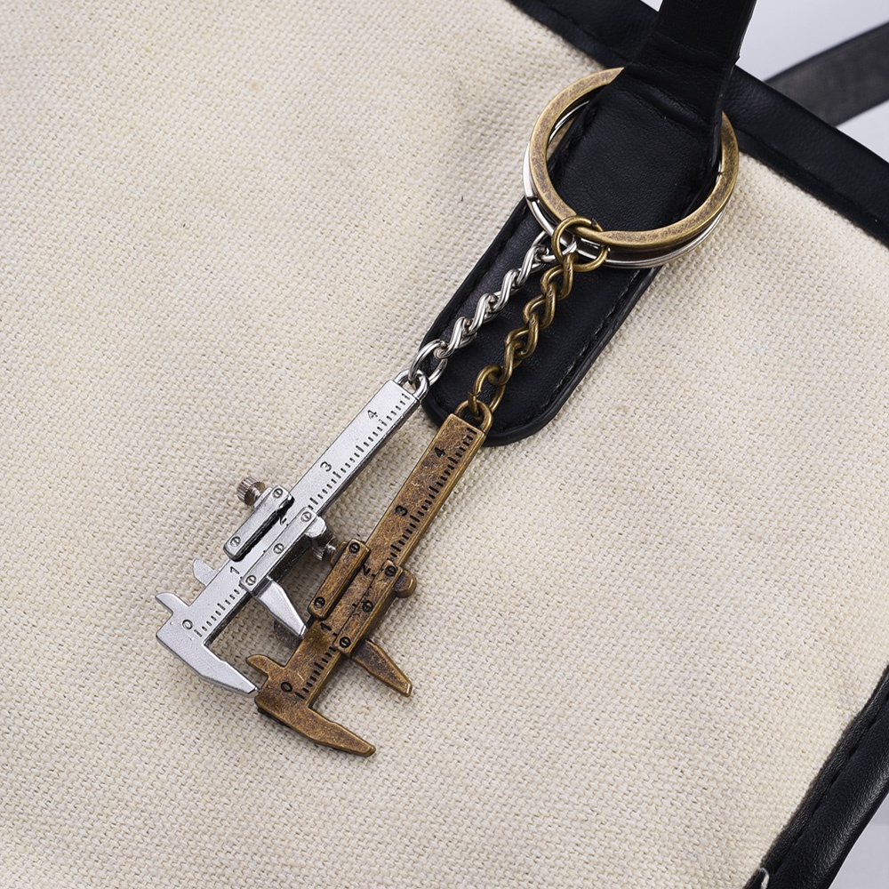 Key Ring For Car Keyring, Tas Wanita Gantungan Kunci Aksesoris Mini Vernier Caliper Keychain Portable Alat Ukur Gantungan Kunci Dekorasi Liontin Populer Kreatif Pria Klasik