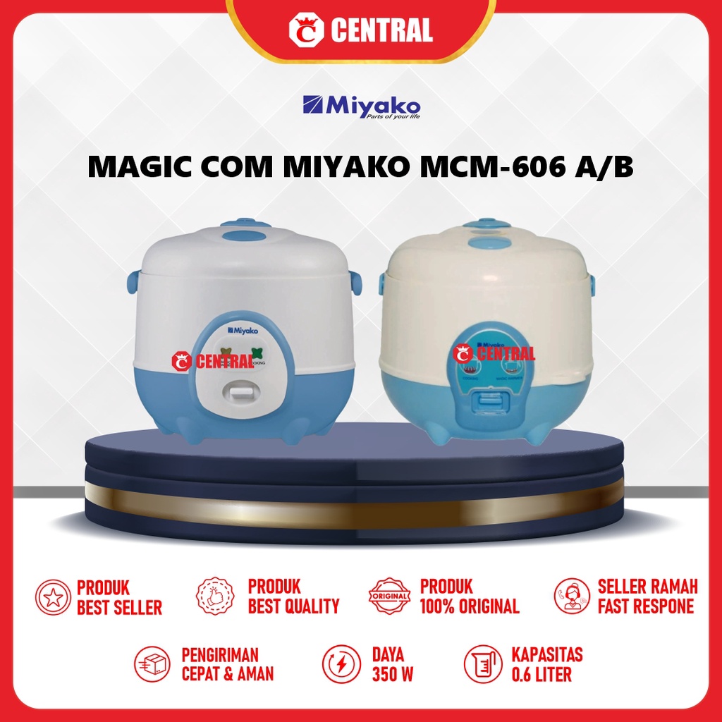 Jual Magic Com Miyako MCM-606 A/B MCM 606 A/B RICE COOKER 0.63L ...