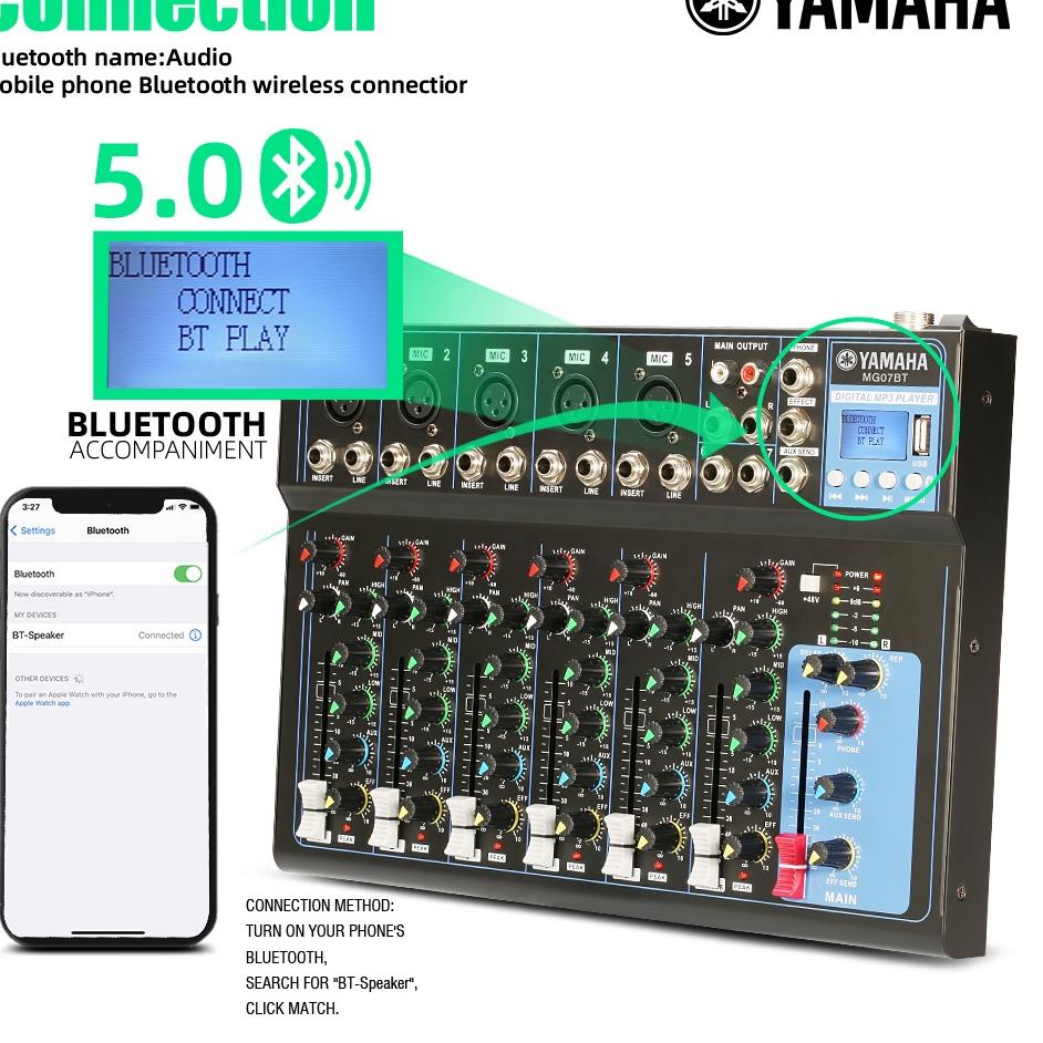 Harga Spesial YAMAHA MG04BT/MG07BT pencampur audio DJ MIXER AUDIO 4ch/7ch Mendukung pemutaran Blueto