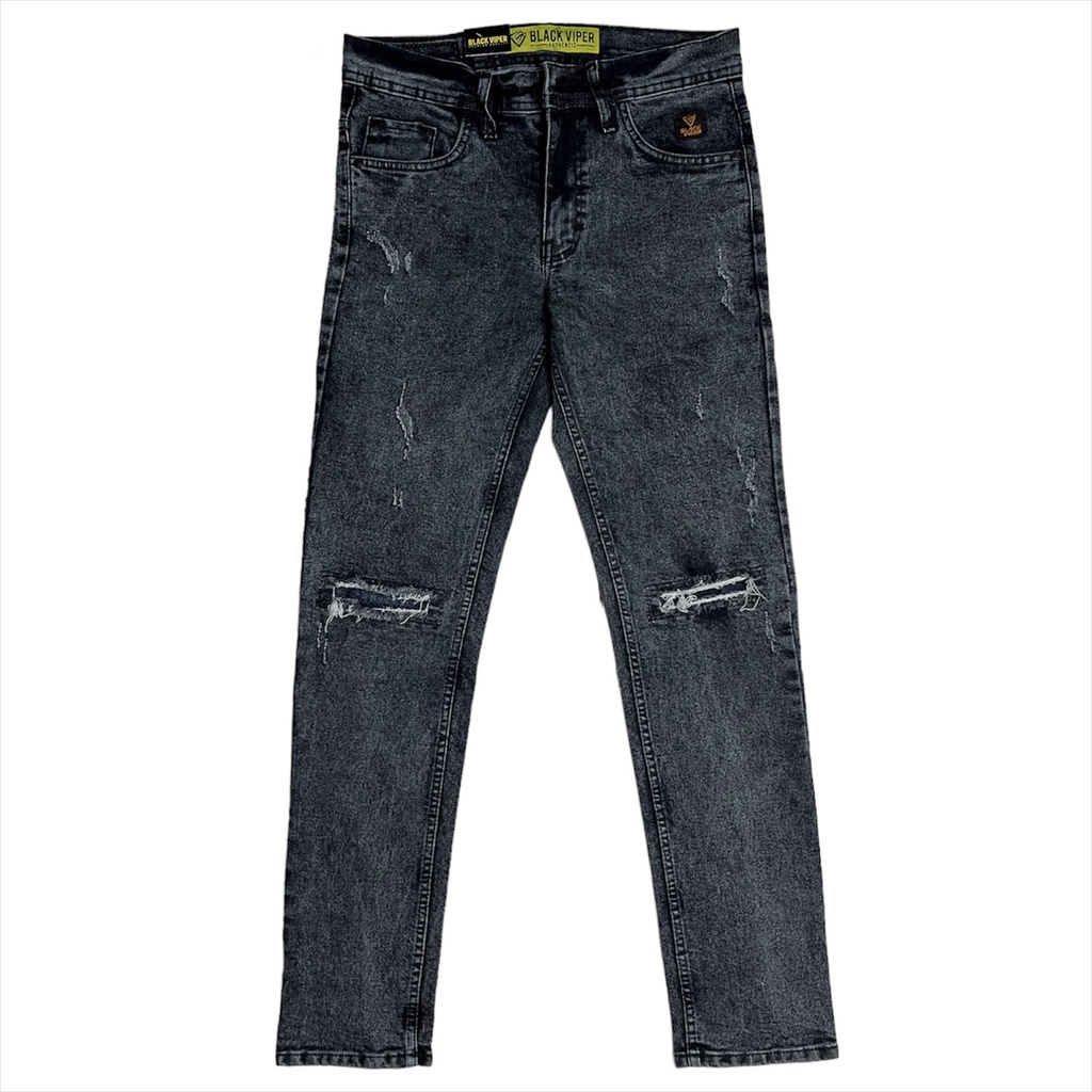 Celana Jeans Ripped BLACK VIPER Blue Black Pria