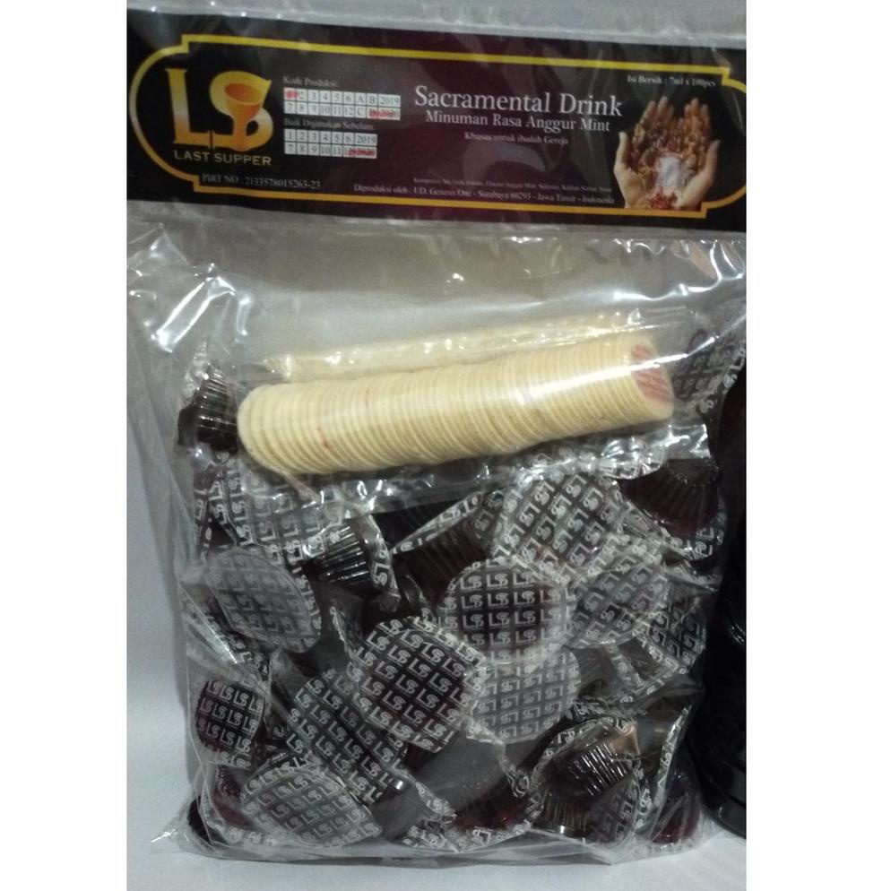 

SUPER MURAH - Anggur Perjamuan (Gereja) Cup + Hosti Ayat LS (isi 100pcs) non alkohol